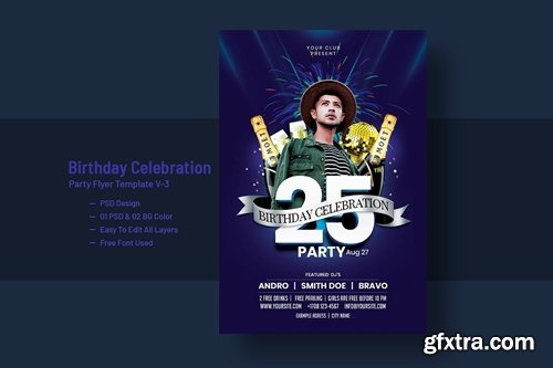 Birthday Celebration Party Flyer Template V-3