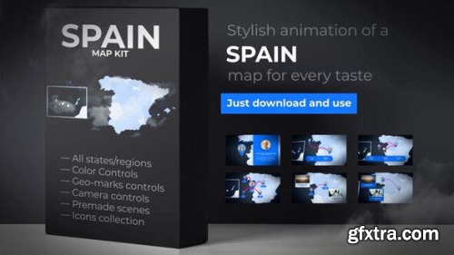 VideoHive Spain Animated Map - Kingdom of Spain Map Kit 24089123