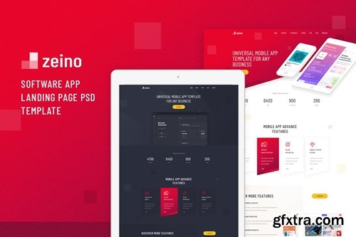 Zeino - Software App Landing Page PSD Template