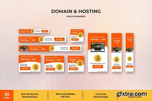 Domain & Hostings - Web Ad Banner Template