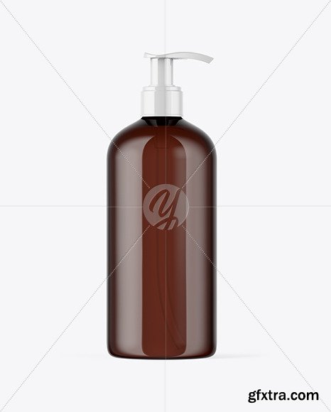 Amber Plastic Pump Bottle Mockup 45951