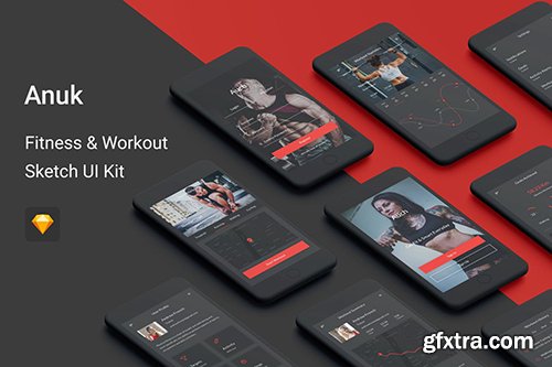 Anuk - Fitness & Workout Sketch UI Kit