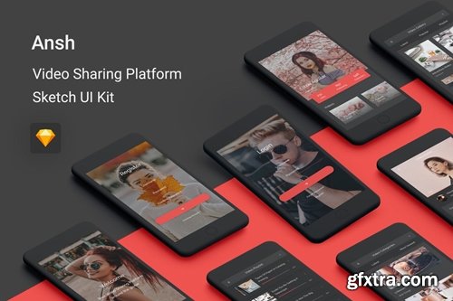 Ansh - Video Sharing Platform Sketch UI Kit