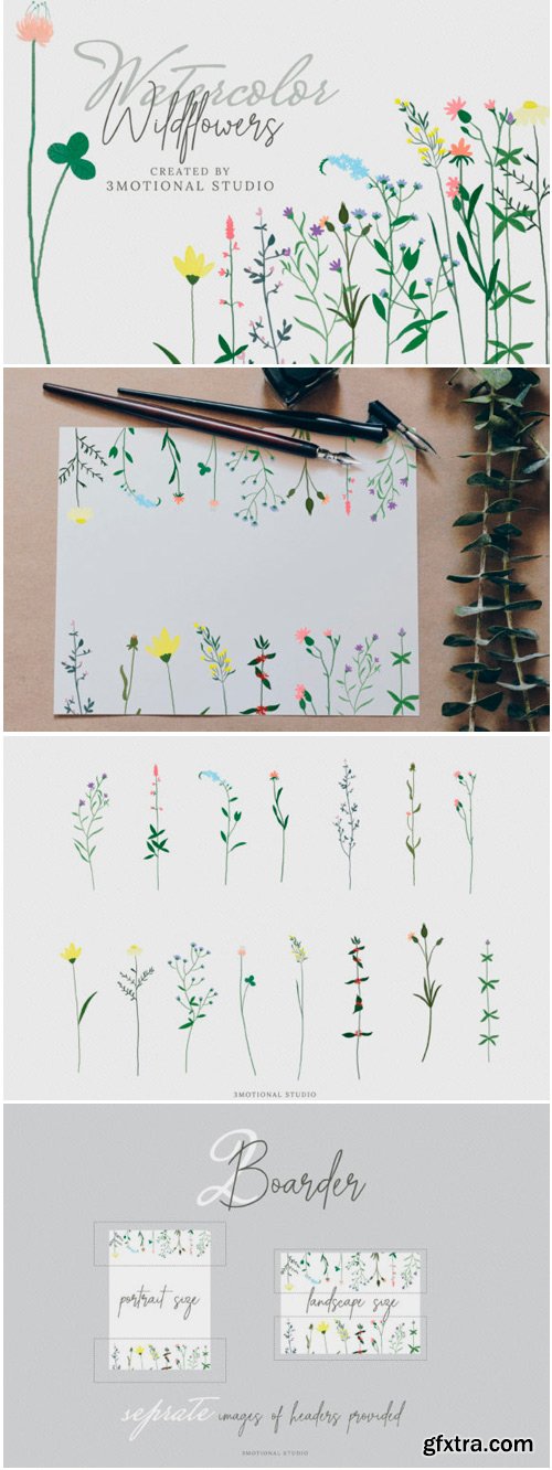 Watercolor Wildflowers High Res Png 1574341