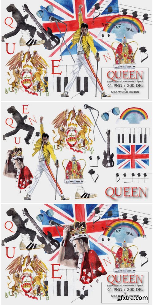 Queen Band Watercolor Clip Art 1575481