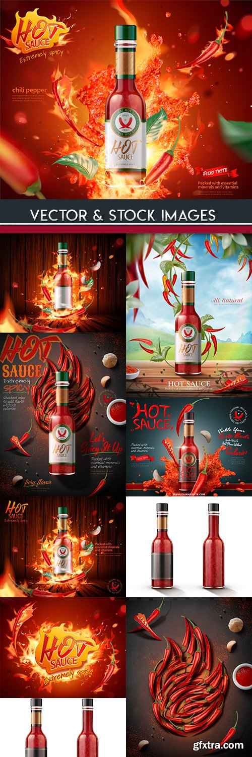 Red sauce and sharp Chile 3d illustration food fresh
