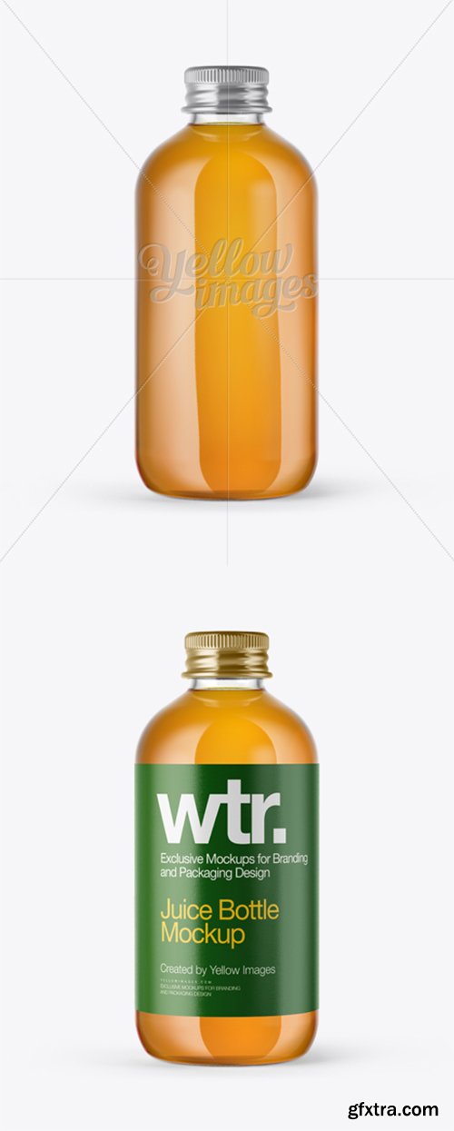 Clear Glass Apple Juice Bottle Mockup 14080
