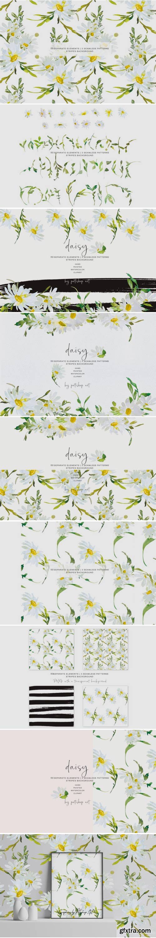 Watercolor Daisy Clip Art - Hand Painted 1584492