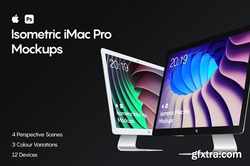 Isometric iMac Pro Mockup
