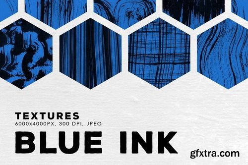 Blue Abstract Ink Textures