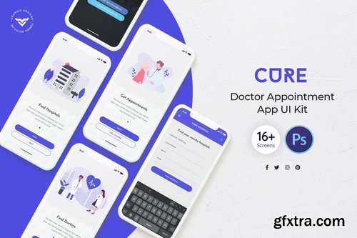 Cure Doctor Appointment Mobile App UI Kit