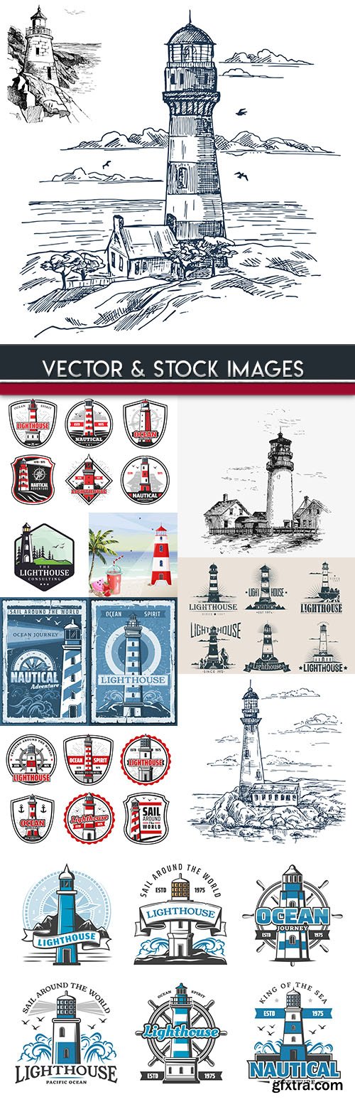 Beacon sea symbol navigation travelers design emblems
