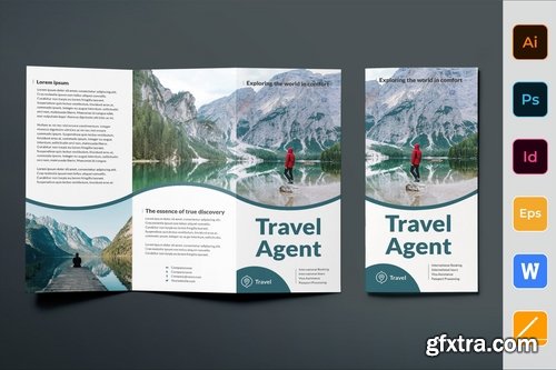 Travel Agent Agency Poster Flyer Business Card Brochure Bifold Trifold