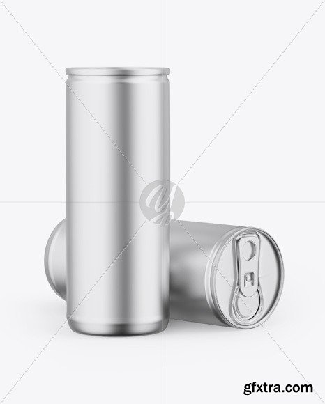 Two Matte Metallic Cans Mockup 46093