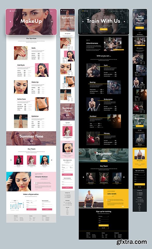 Desktop and Mobile Website Layout for a Gym and Salon 277952773