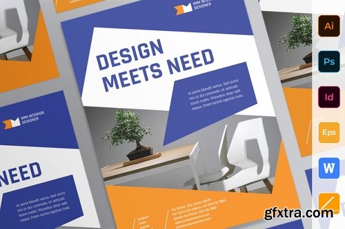Interior Designer Poster Flyer Business Card Brochure Bifold Trifold