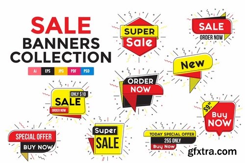 Collection of Sale Discount Styled Banners Pack