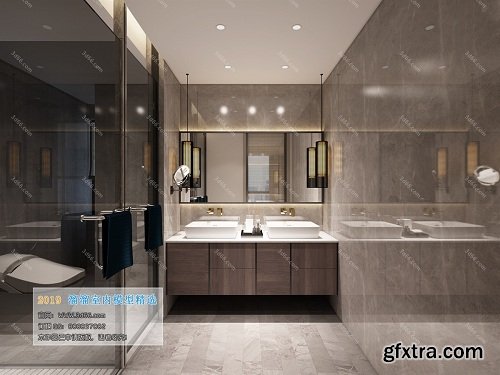 Modern Style Bathroom Interior Scene 03 (2019)