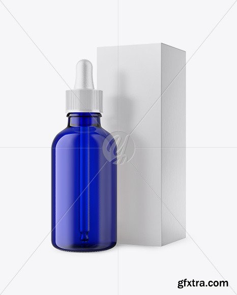 50ml Blue Glass Dropper Bottle W/ Box 46288