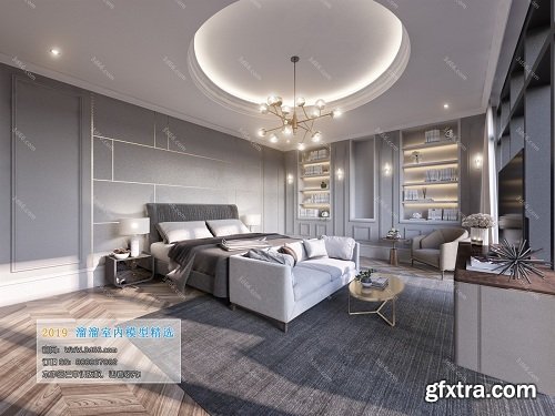 Modern Style Bedroom Interior Scene 06 (2019)