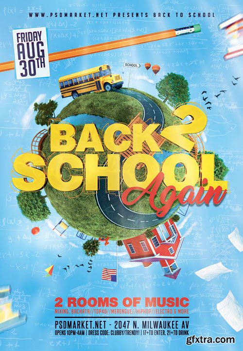 Back to school again - Premium flyer psd template