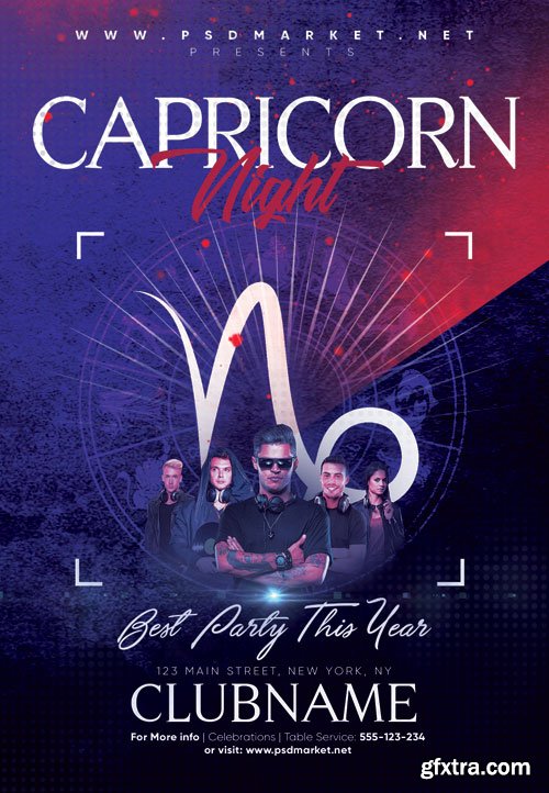Capricorn night - Premium flyer psd template