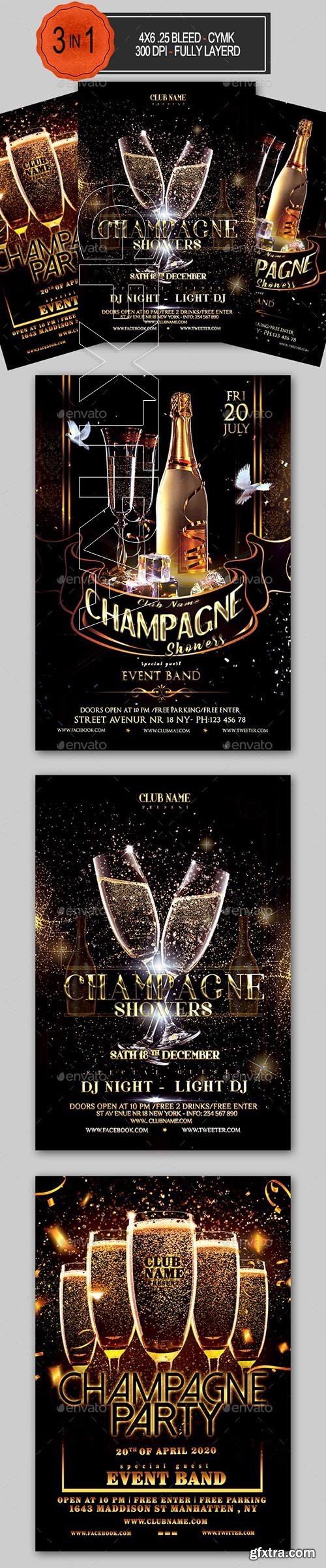GraphicRiver - Champagne Party Flyer Bundle 24089199