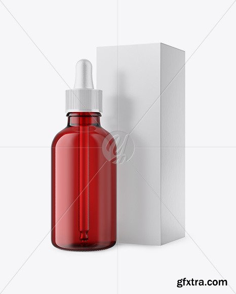 50ml Red Glass Dropper Bottle W/ Box 46349