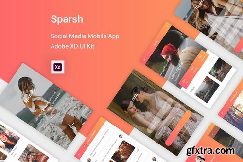 Sparsh - Social Media Mobile App for Adobe XD