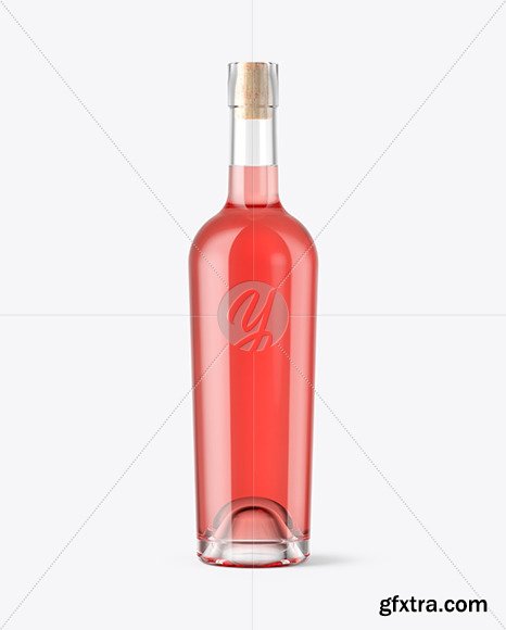 Pink Wine Bottle With Cork Mockup 46368
