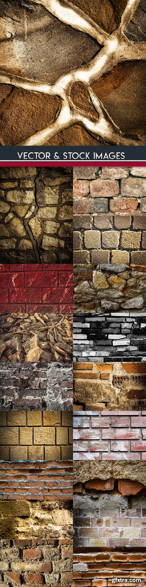 Old brick and stone wall grunge material background