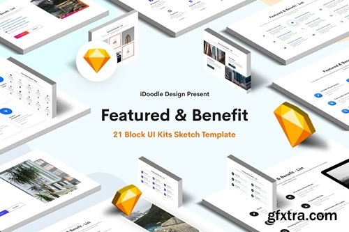 Featured & Benefit Sketch Block UI Kits Website
