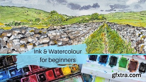 Beginners Ink & Watercolour Landscape