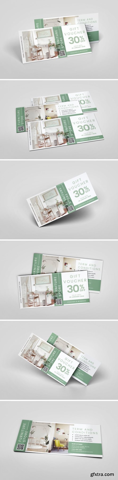 Furniture Store AI and PSD Gift Voucher Template