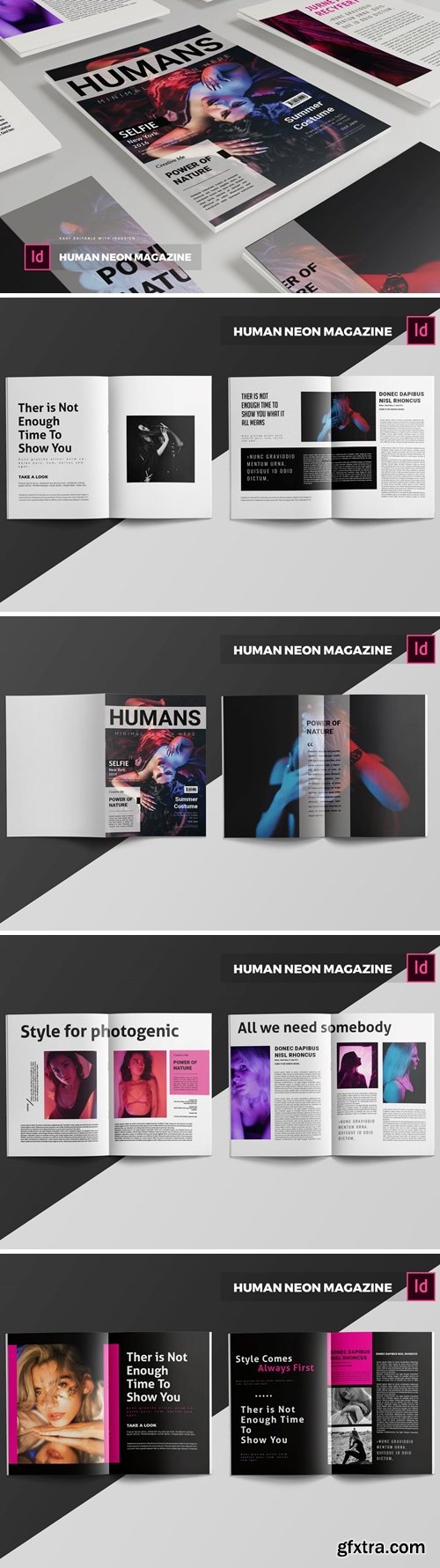 Human Neon | Magazine Template