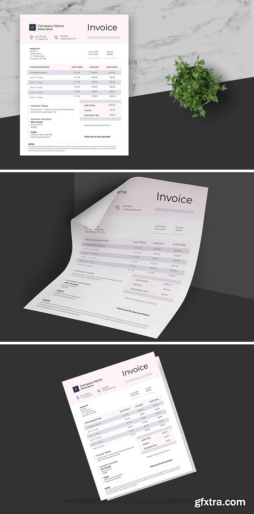 Clean Pink Invoice