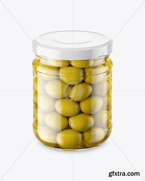 Clear Glass Jar with Olives Mockup 46542