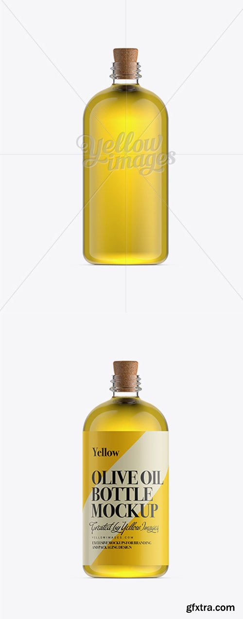 Olive Oil Bottle W/ Cork Stopper Mockup 11778