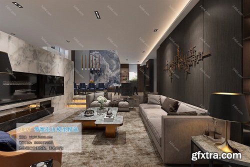 Modern Style Livingroom Interior Scene 15 (2019)