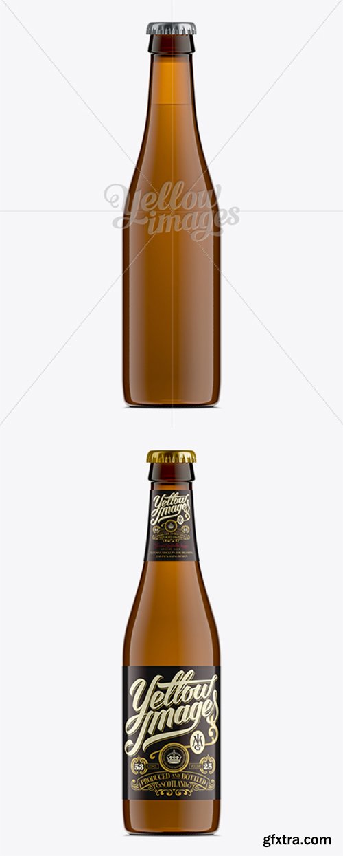 330ml Vihsy Amber Bottle For Beer Mockup 11284