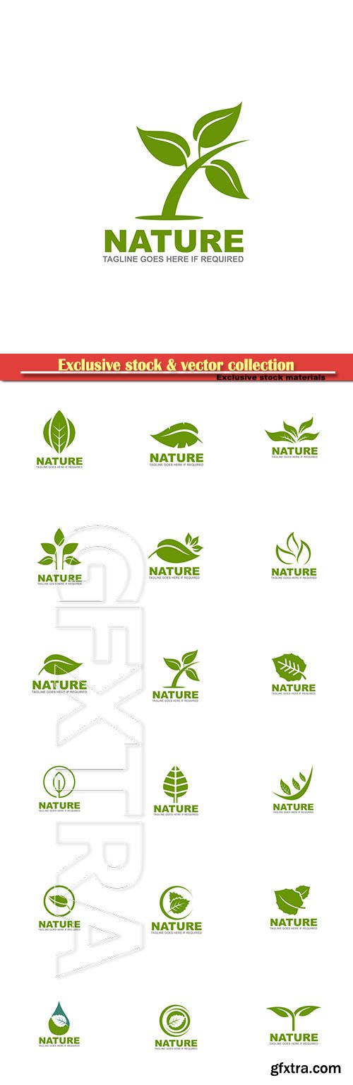Nature logo vector template set