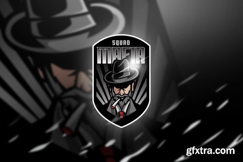 mafia Black - Mascot & Esports Logo