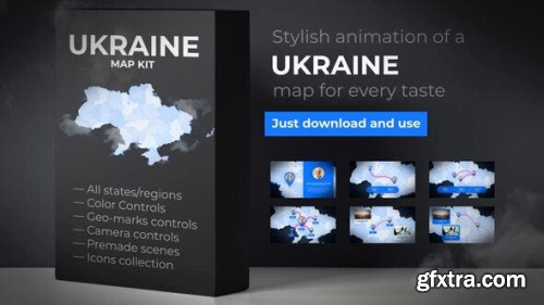 VideoHive Ukraine Map - Ukraine UKR Map Kit 24196490