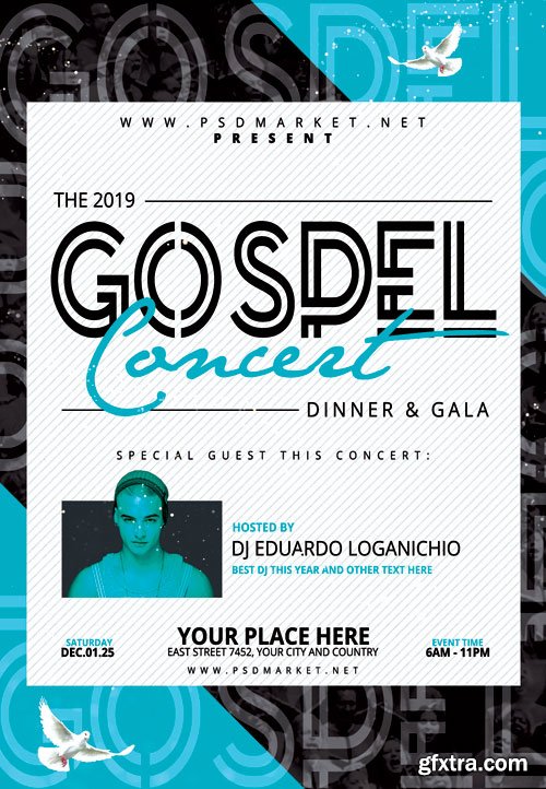 Gospel concert - Premium flyer psd template