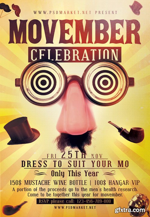 Movember celebration - Premium flyer psd template