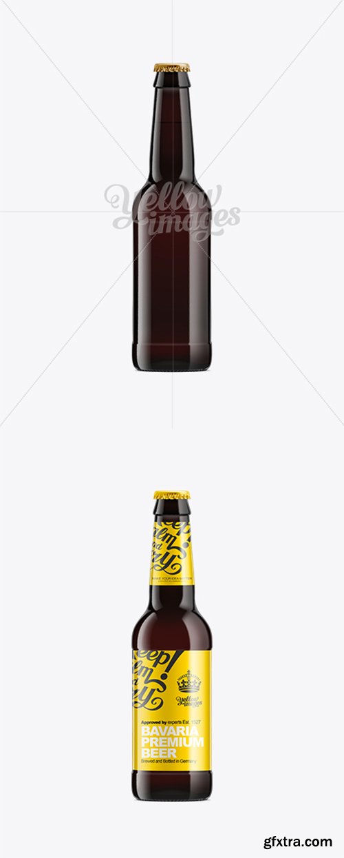 330ml Black Amber Bottle with Dark Beer Mockup 10381
