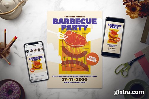 Barbecue Party Flyer Set