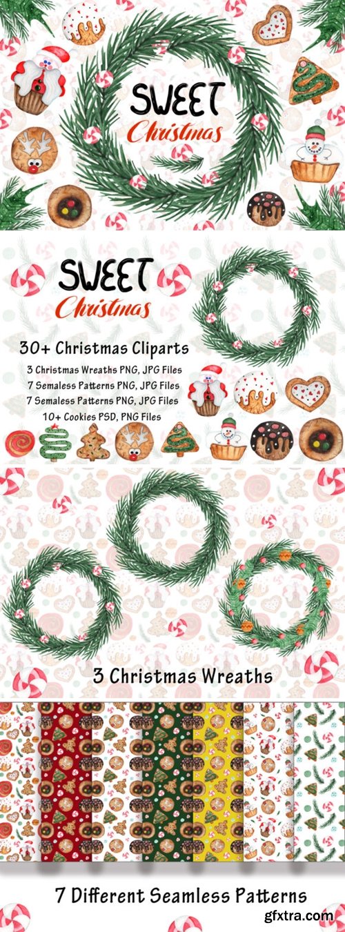 Watercolor Sweet Christmas Cookies 1667164