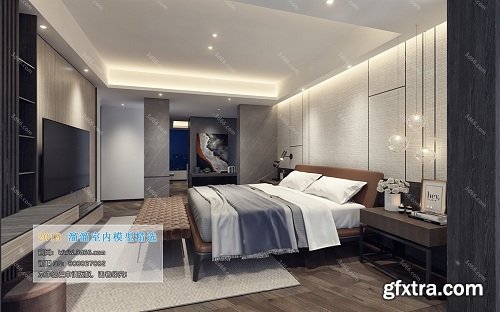 Modern Style Bedroom Interior Scene 30 (2019)