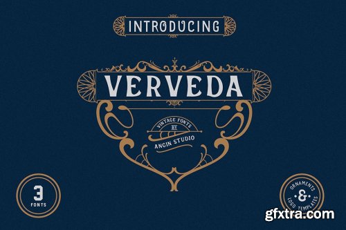 CreativeMarket - Verveda ( 3 fonts with extras) 3759811